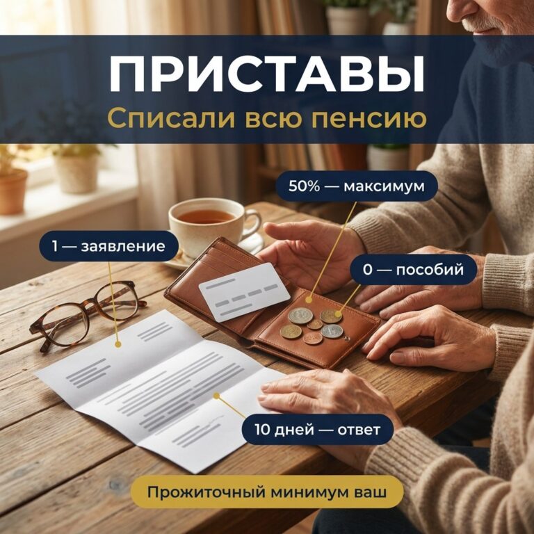 Приставы списали всю пенсию: как вернуть прожиточный минимум